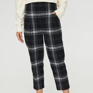Aritzia Wilfred Chambéry wool & cashmere dark grey plaid pants/trousers